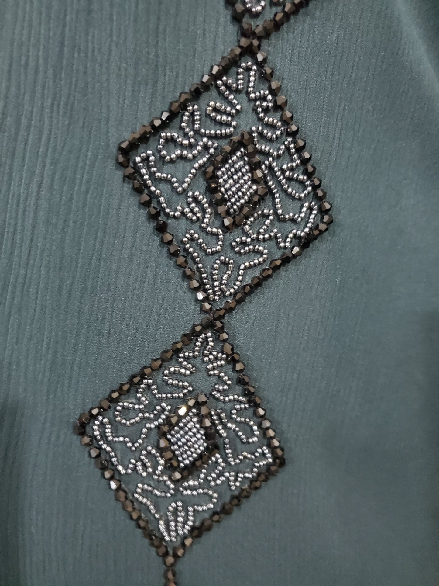 Teal blue LuxuryEmbroideredAbayawithTassel,pay advance n save 5% off