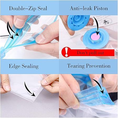 Vacuum storage bag (5pc) with sucking pump