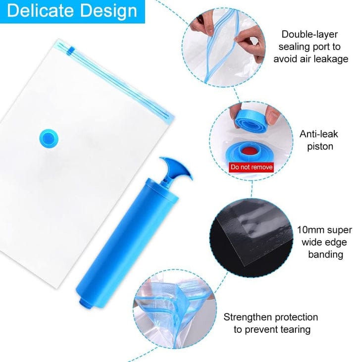 Vacuum storage bag (5pc) with sucking pump