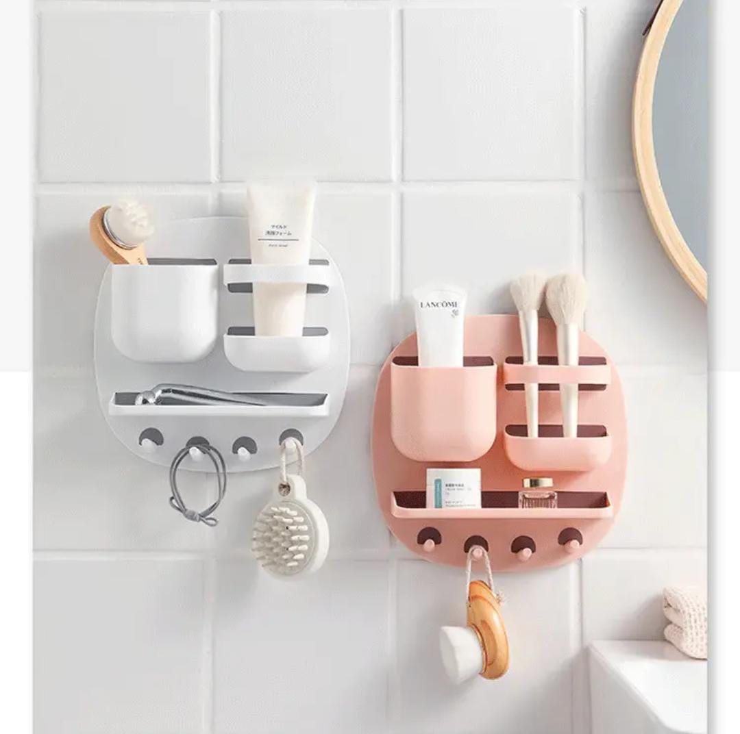 Bathroom Organizer Shelf Wall Mounted Storage Holder With Hooks Floating Shelves For Towels Bath Supplies Wall Shelf,5% off on Advance payment