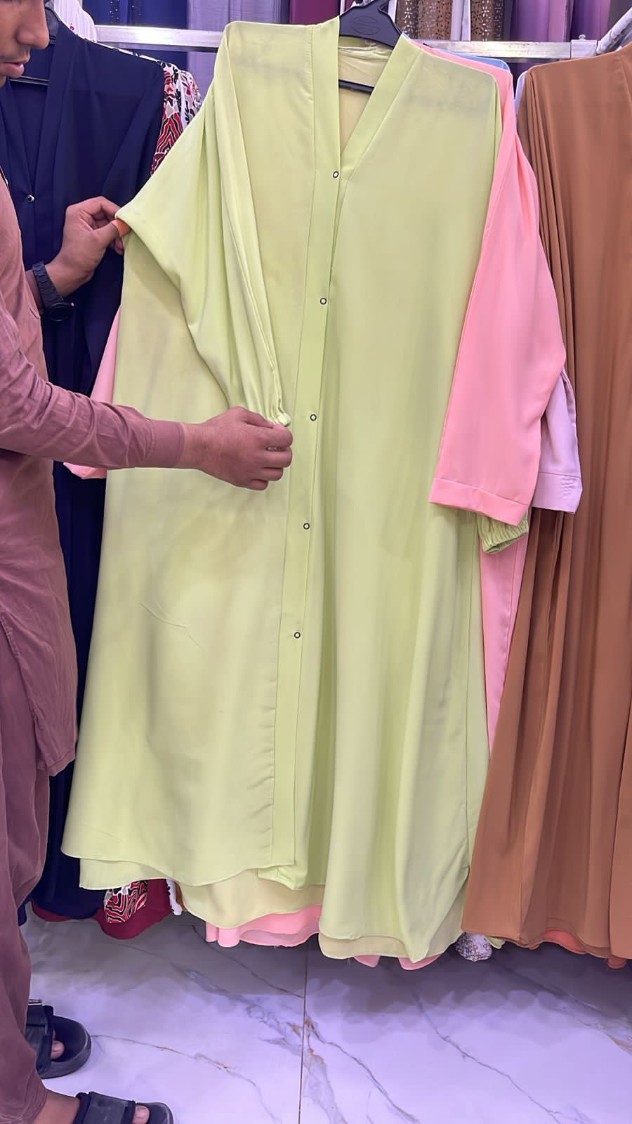 Front open malai Georgette abaya