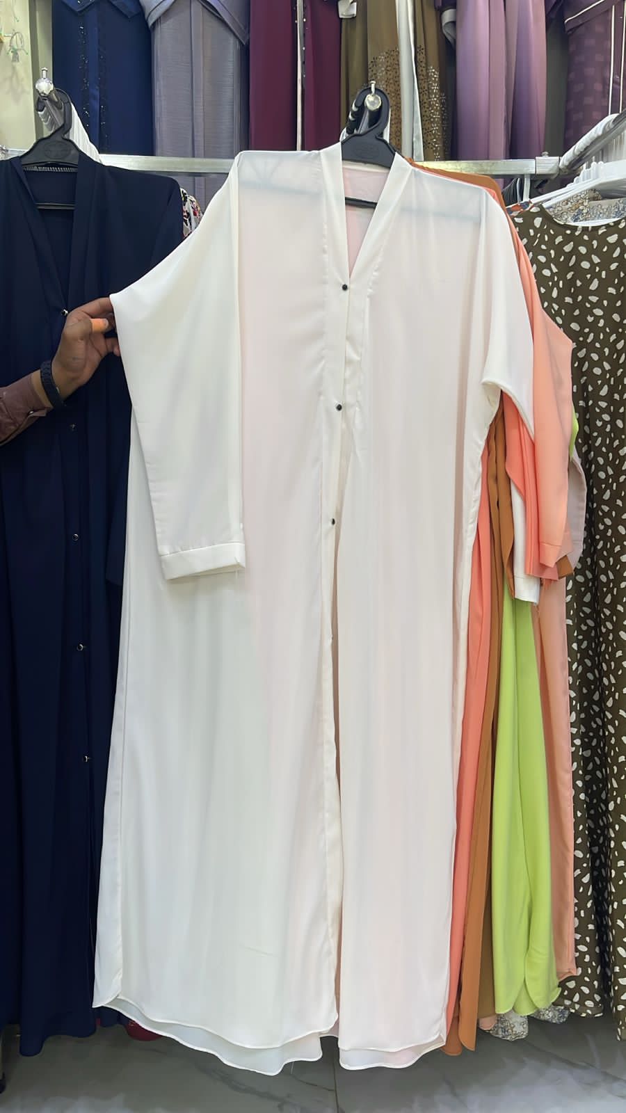 Front open malai Georgette abaya